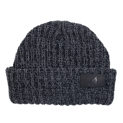 Infant Acrylic Ribbed Cuff Hat – Soft, Stretchy & Purposeful in dark gray color, ribbed knit design.