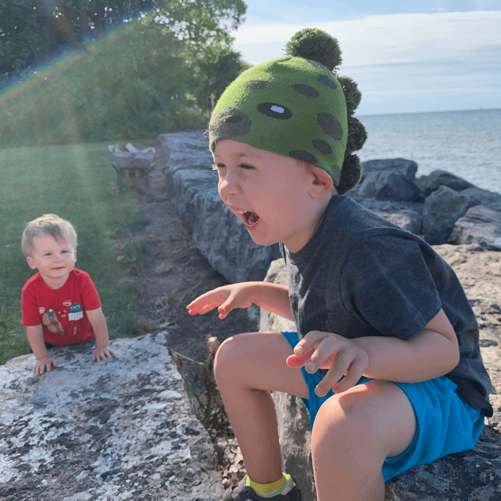 Child Specialty Hat (Ages 3–5) – Playful Warmth with Purpose on a joyful child outdoors.