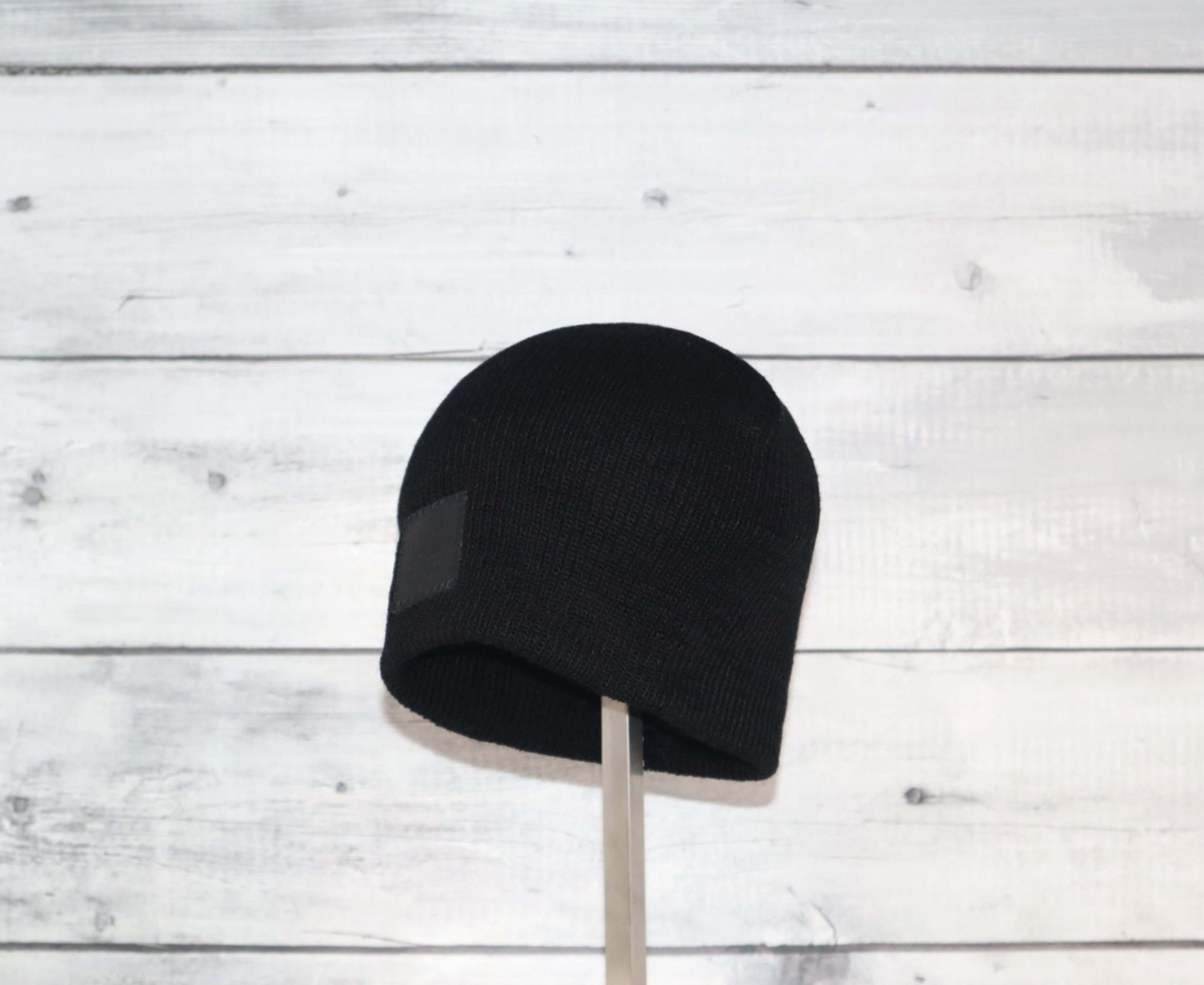 Toddler Acrylic Wool Beanie – Soft, Stretchy & Winter-Ready in black, perfect for winter adventures.