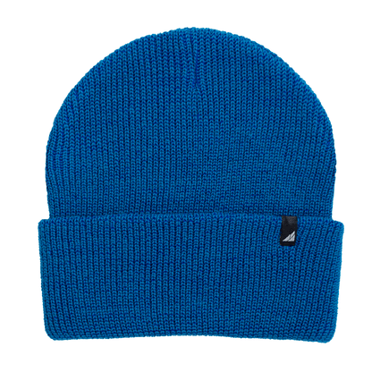 Adult Acrylic Cuff Hat – Soft Knit Beanie in vibrant blue color, showcasing soft knit texture and comfortable fit.