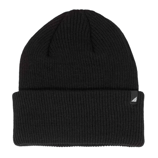 Adult Acrylic Cuff Hat – Soft Knit Beanie in black, perfect for warmth and comfort during winter outings.