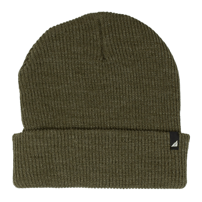 Adult Acrylic Cuff Hat – Soft Knit Beanie in olive green, designed for warmth and comfort during cold weather.