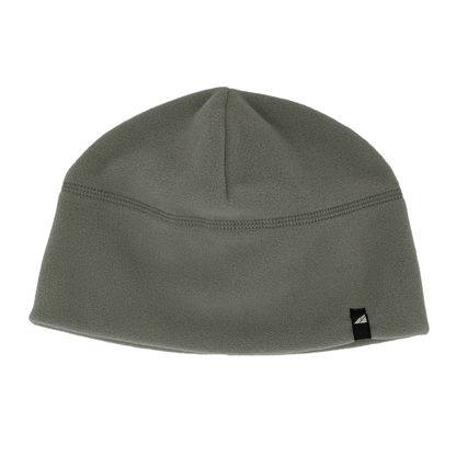 Adult Fleece Cap – Warm Stretch Beanie in light gray fleece, perfect for cold weather and comfortable wear.