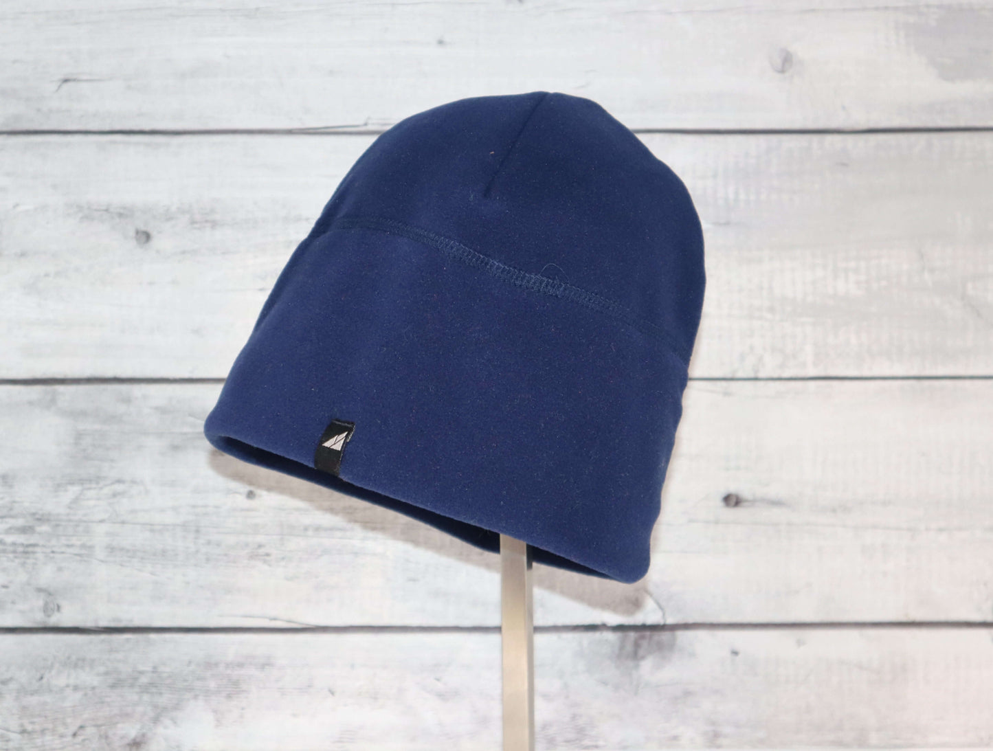 Adult Fleece Cap – Warm Stretch Beanie in navy blue, perfect for winter warmth and comfort.