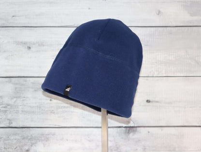 Adult Fleece Cap – Warm Stretch Beanie in navy blue, perfect for winter warmth and comfort.