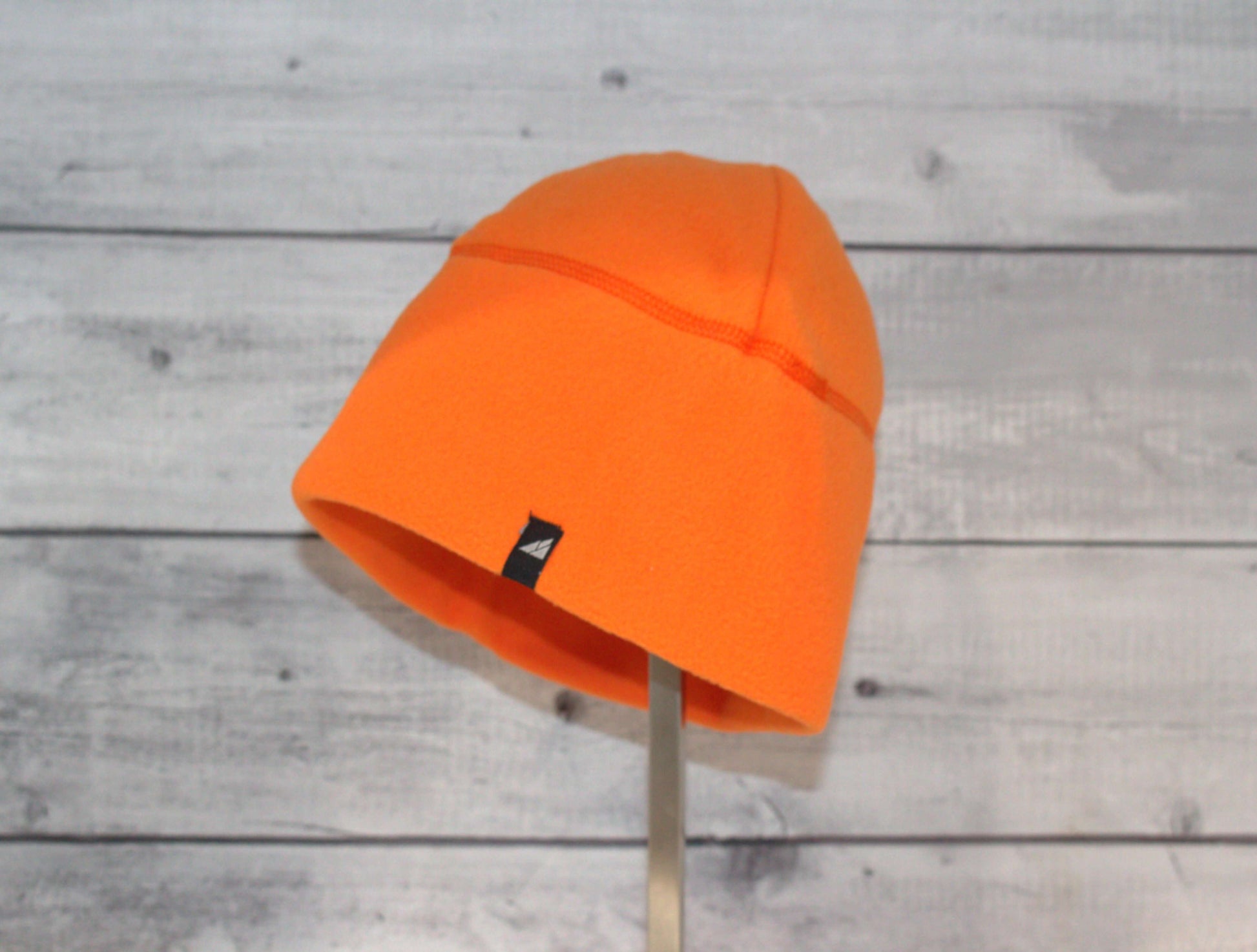Adult Fleece Cap – Warm Stretch Beanie in bright orange, perfect for cold weather and daily use.
