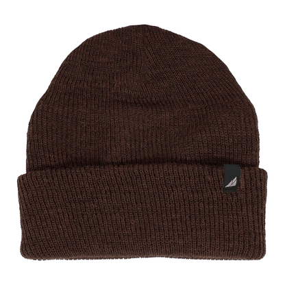 Adult Versatile Wool Watch Cap – Flexible Fit Winter Beanie in dark brown color, perfect for cold weather and outdoor activities.