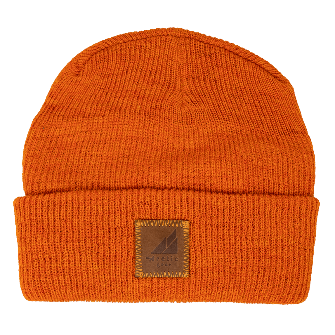 Adult Wool Watch Cap – Military Grade Winter Beanie in bright orange color, perfect for winter activities.