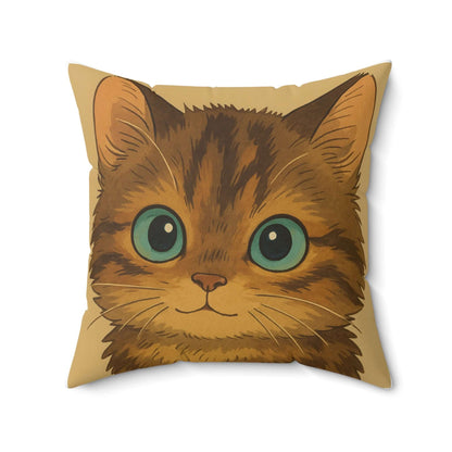 Cartoon Pet Pillow – Custom Illustration from Your Pet’s Photo featuring a whimsical cat design.