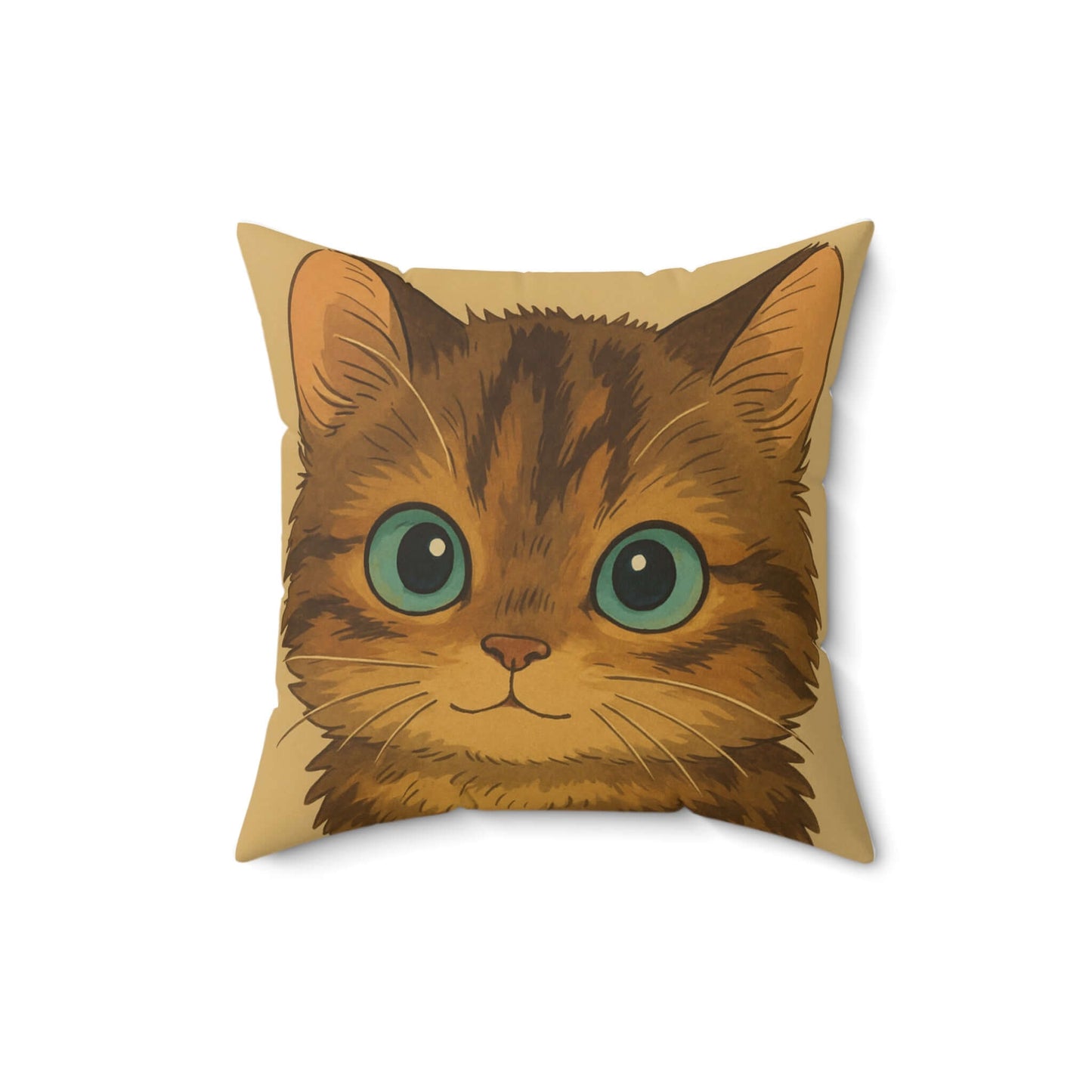 Cartoon Pet Pillow – Custom Illustration from Your Pet’s Photo featuring a playful cat design.