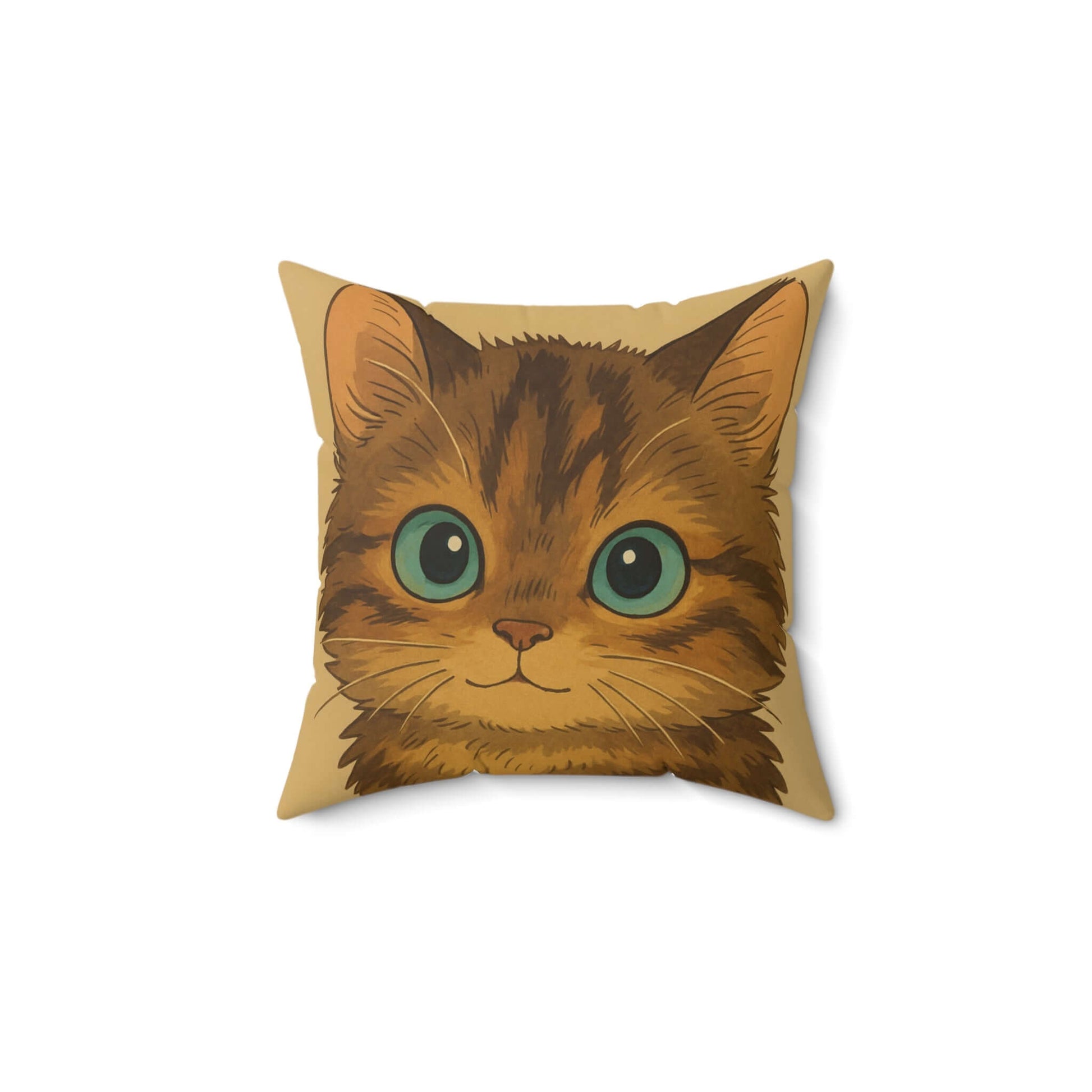 Cartoon Pet Pillow – Custom Illustration from Your Pet’s Photo featuring a cute illustrated cat.