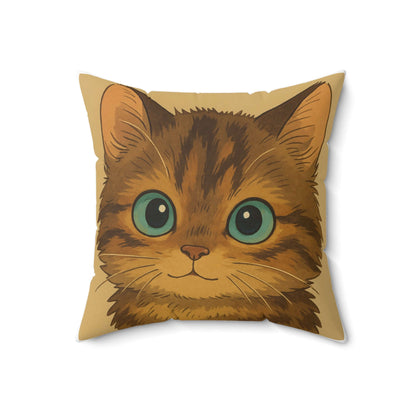 Cartoon Pet Pillow – Custom Illustration from Your Pet’s Photo featuring a cute cartoon cat design.
