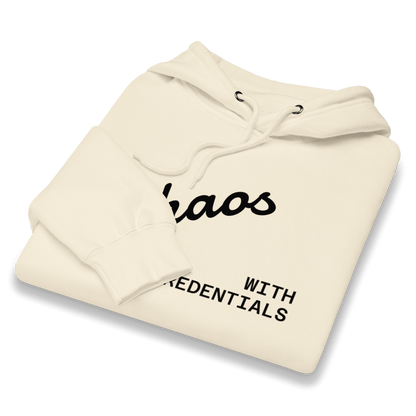 Affirmation Arc Hoodie – Custom Mantra & Value in cozy cream color with bold print for confident vibes.