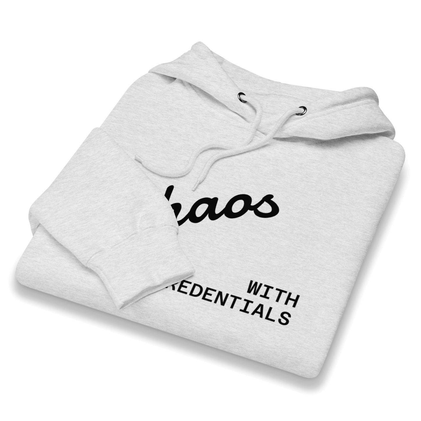 Affirmation Arc Hoodie – Custom Mantra & Value in light grey with black text and a cozy design.