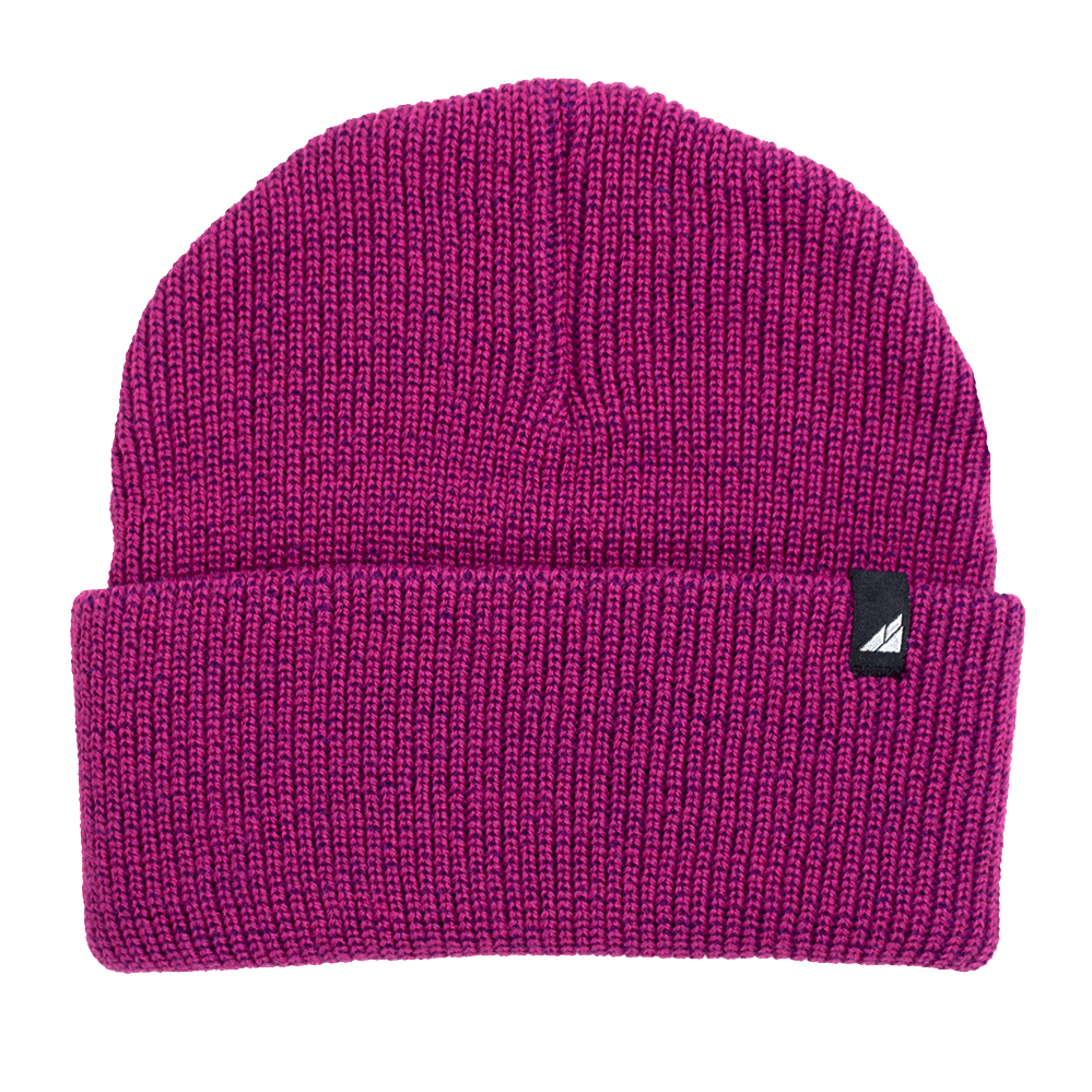 Child Acrylic Cuff Hat – Soft Knit Beanie for Kids in vibrant purple color, perfect for keeping kids warm.