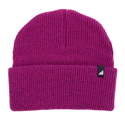 Child Acrylic Cuff Hat – Soft Knit Beanie for Kids in vibrant purple color, perfect for keeping kids warm.