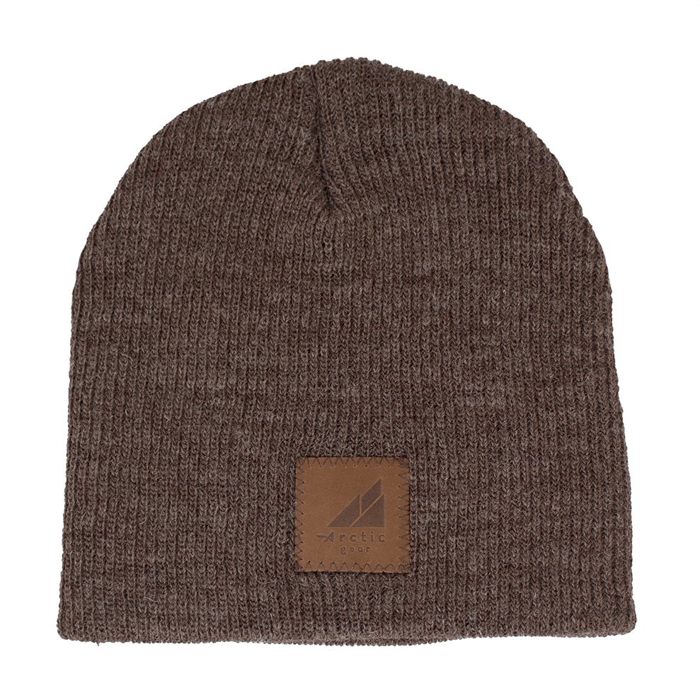Child Acrylic Wool Beanie – Soft Winter Hat for Kids in brown with a textured design.