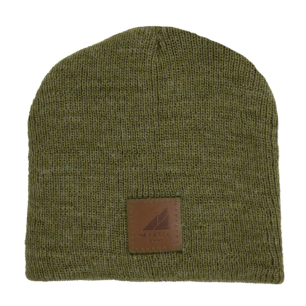 Child Acrylic Wool Beanie – Soft Winter Hat for Kids in olive green color.