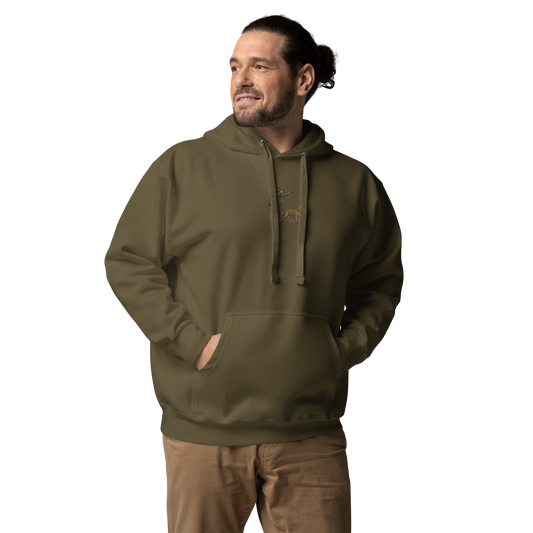 Embroidered Hunter Hoodie – Rugged Warmth for Outdoorsmen