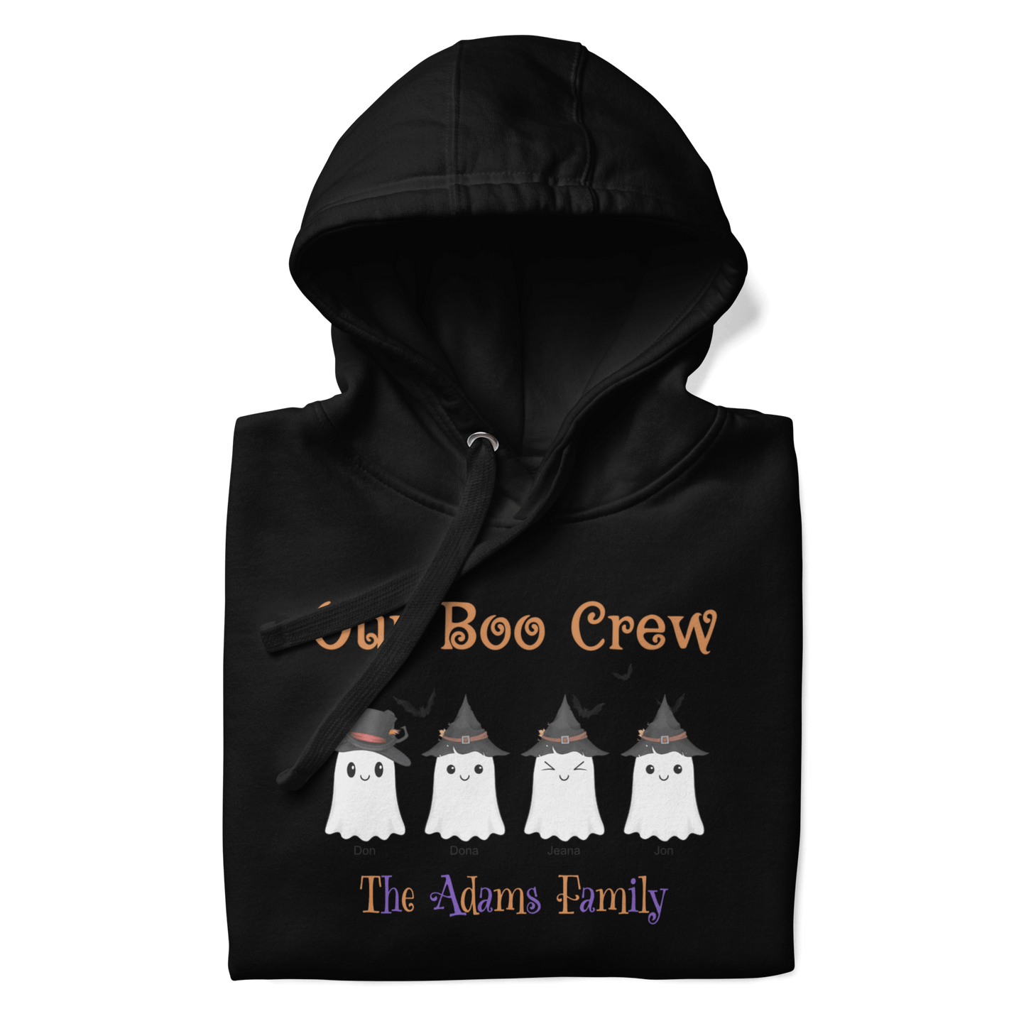 Custom Boo Crew Family Hoodie – Halloween Ghost Parade featuring adorable ghost designs.
