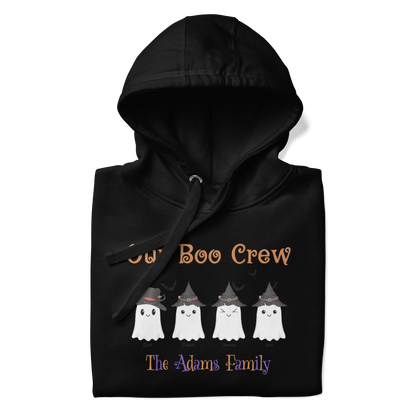 Custom Boo Crew Family Hoodie – Halloween Ghost Parade featuring adorable ghost designs.