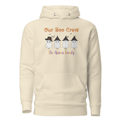Custom Boo Crew Family Hoodie – Halloween Ghost Parade with adorable dressed-up ghost designs.
