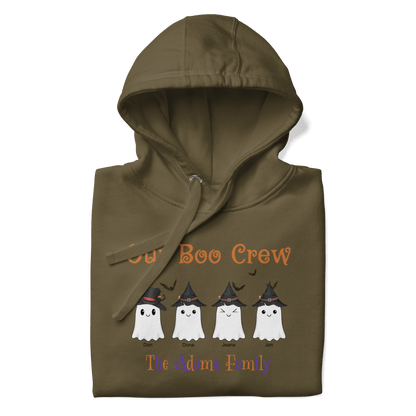 Custom Boo Crew Family Hoodie – Halloween Ghost Parade featuring adorable ghost designs for family fun.