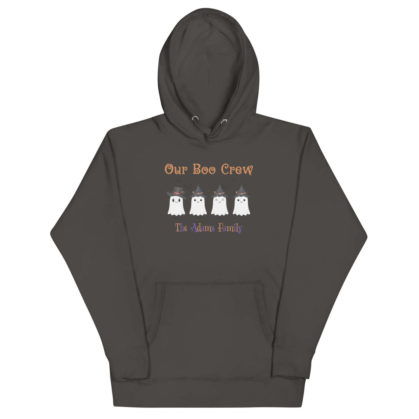 Custom Boo Crew Family Hoodie – Halloween Ghost Parade featuring playful ghost designs for family wear.