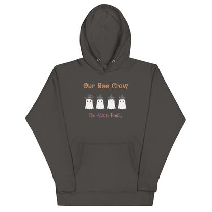 Custom Boo Crew Family Hoodie – Halloween Ghost Parade featuring playful ghost designs for family wear.