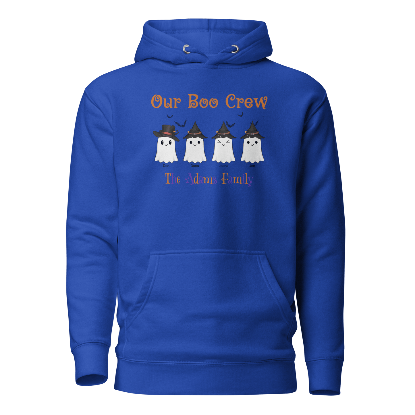 Custom Boo Crew Family Hoodie – Halloween Ghost Parade featuring adorable ghost designs.