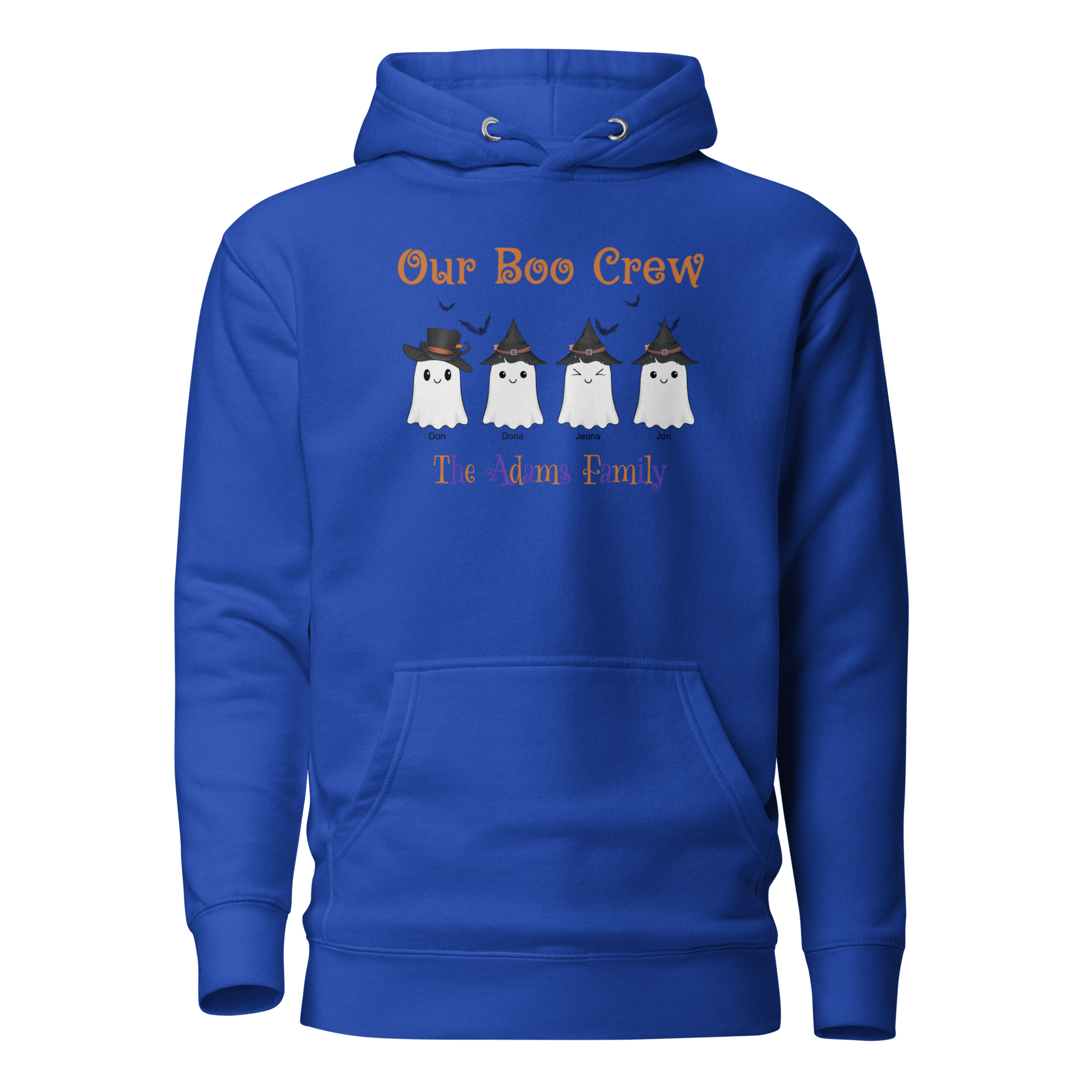 Custom Boo Crew Family Hoodie – Halloween Ghost Parade featuring adorable ghost designs.