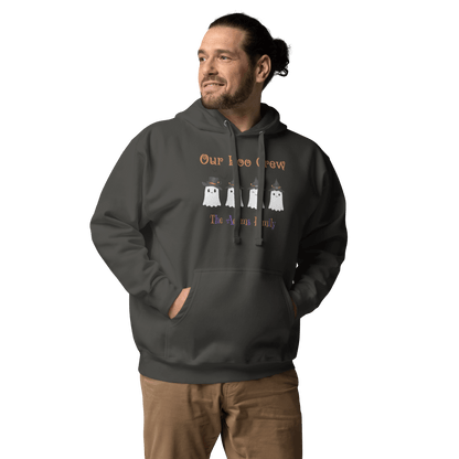 Custom Boo Crew Family Hoodie – Halloween Ghost Parade featuring personalized ghost designs and family-friendly style.