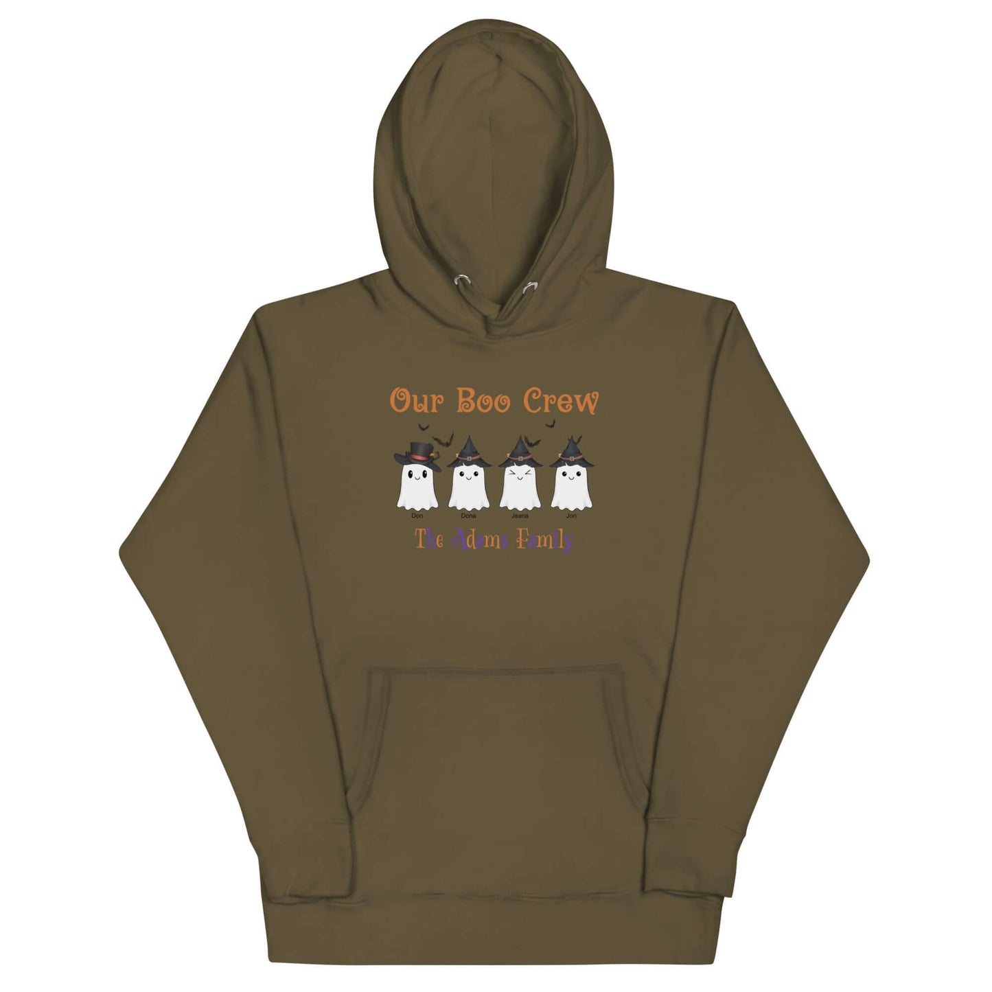 Custom Boo Crew Family Hoodie – Halloween Ghost Parade featuring adorable ghost designs.