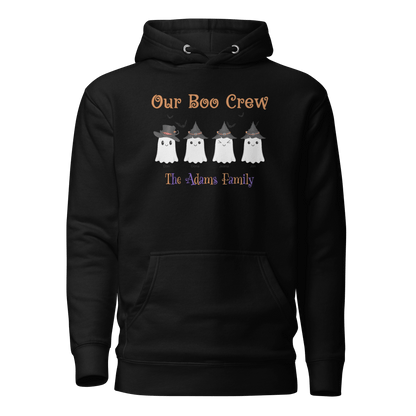 Custom Boo Crew Family Hoodie – Halloween Ghost Parade featuring our Boo Crew and The Adams Family design.