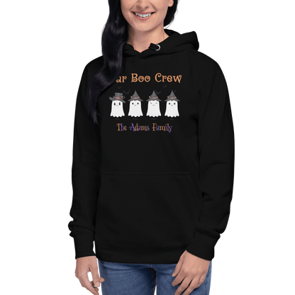 Custom Boo Crew Family Hoodie – Halloween Ghost Parade featuring adorable ghost designs for family celebrating Halloween.