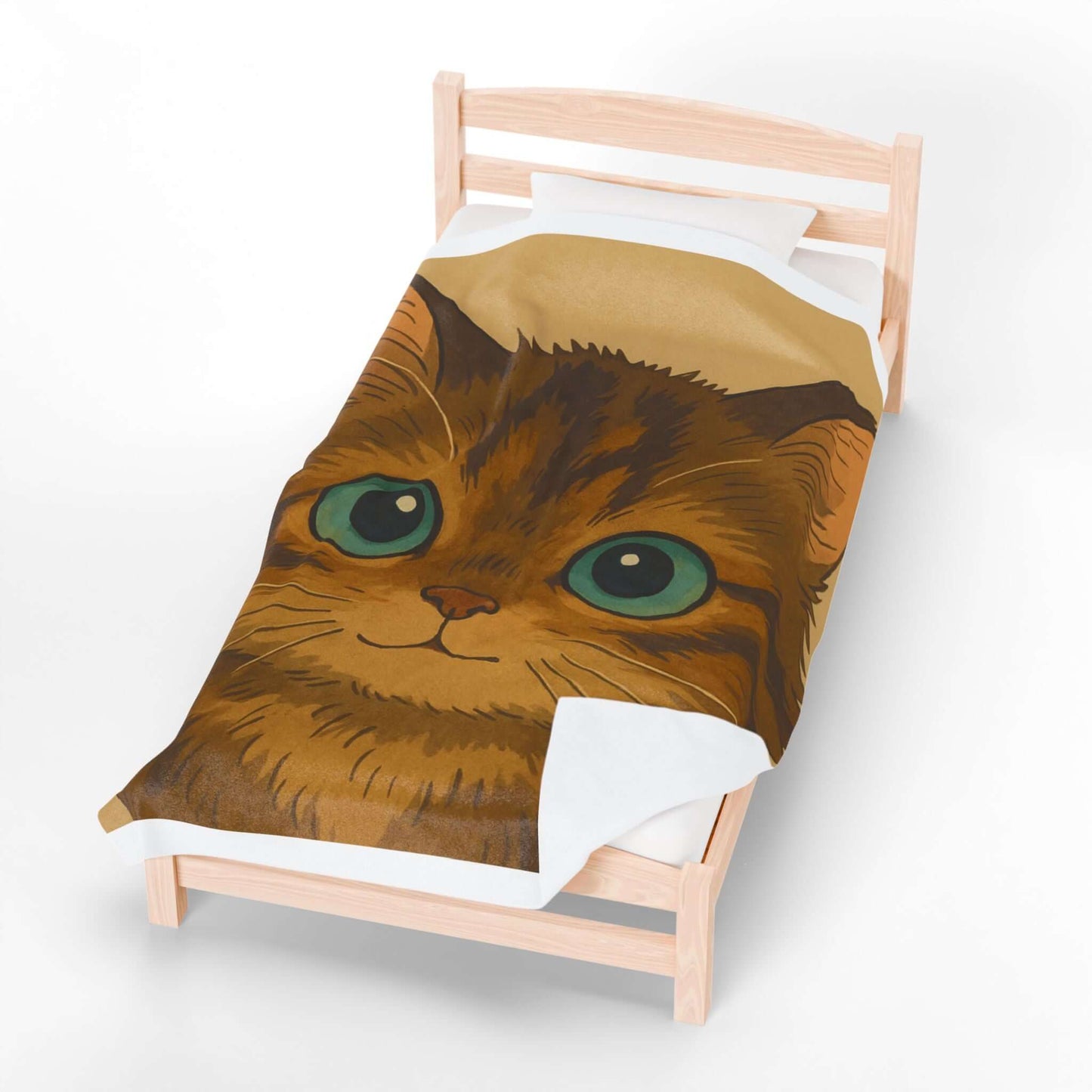 Cartoon Pet Blanket – Custom Plush Throw Featuring Your Pet’s Portrait in vibrant cat illustration.
