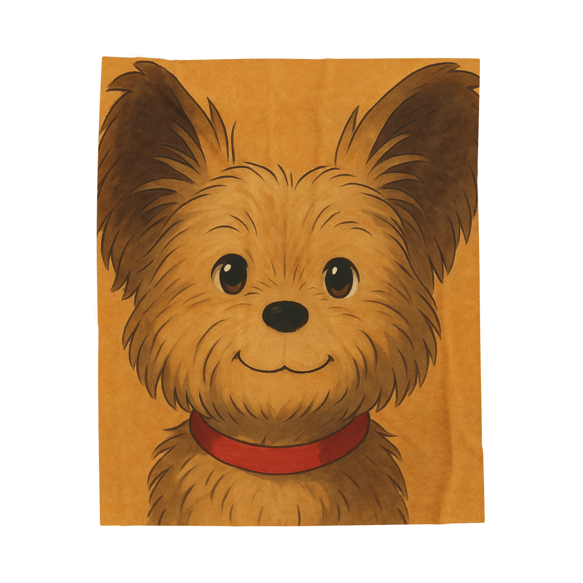Cartoon Pet Blanket – Custom Plush Throw Featuring Your Pet’s Portrait showcasing a cute cartoon dog illustration.