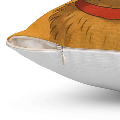 Cartoon Pet Pillow – Custom Illustration from Your Pet’s Photo close-up of zipper and design detail