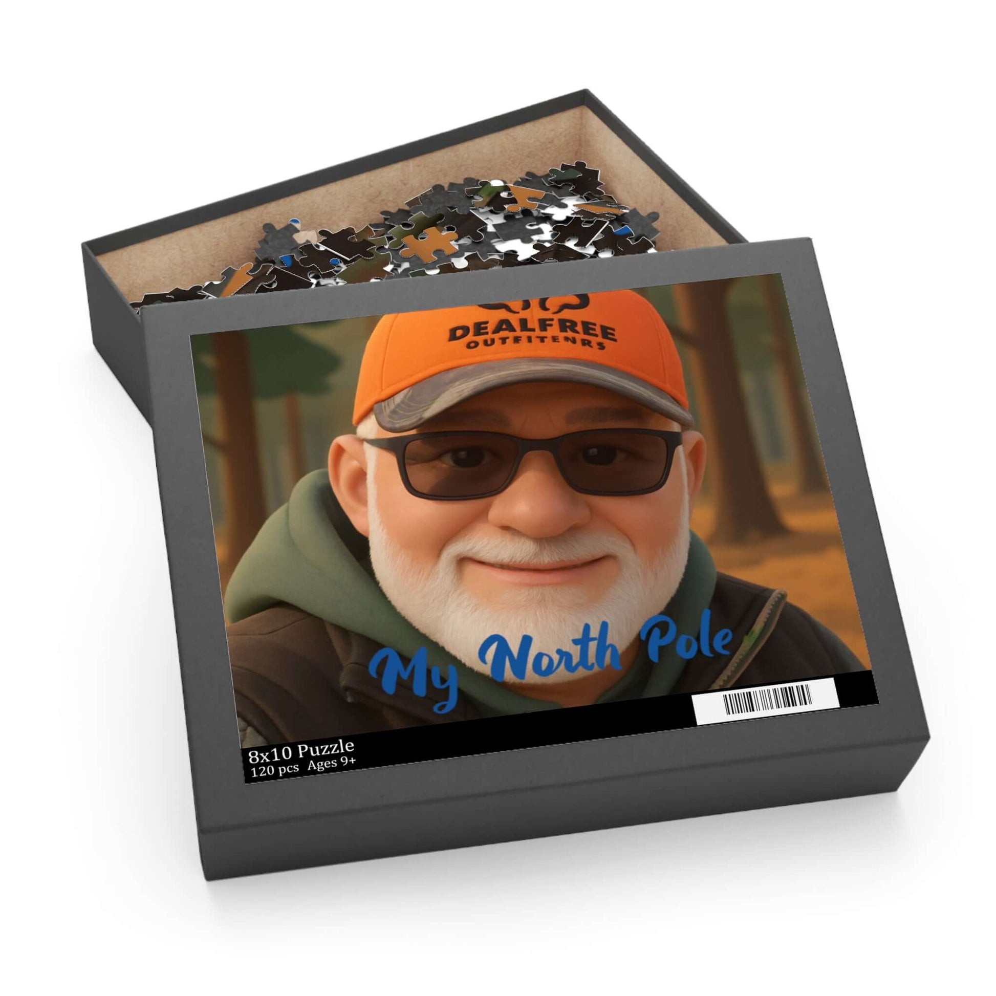 Keepsake 3D Cartoon Puzzle – Personalized Portrait with Illustrated Background in a puzzle box.