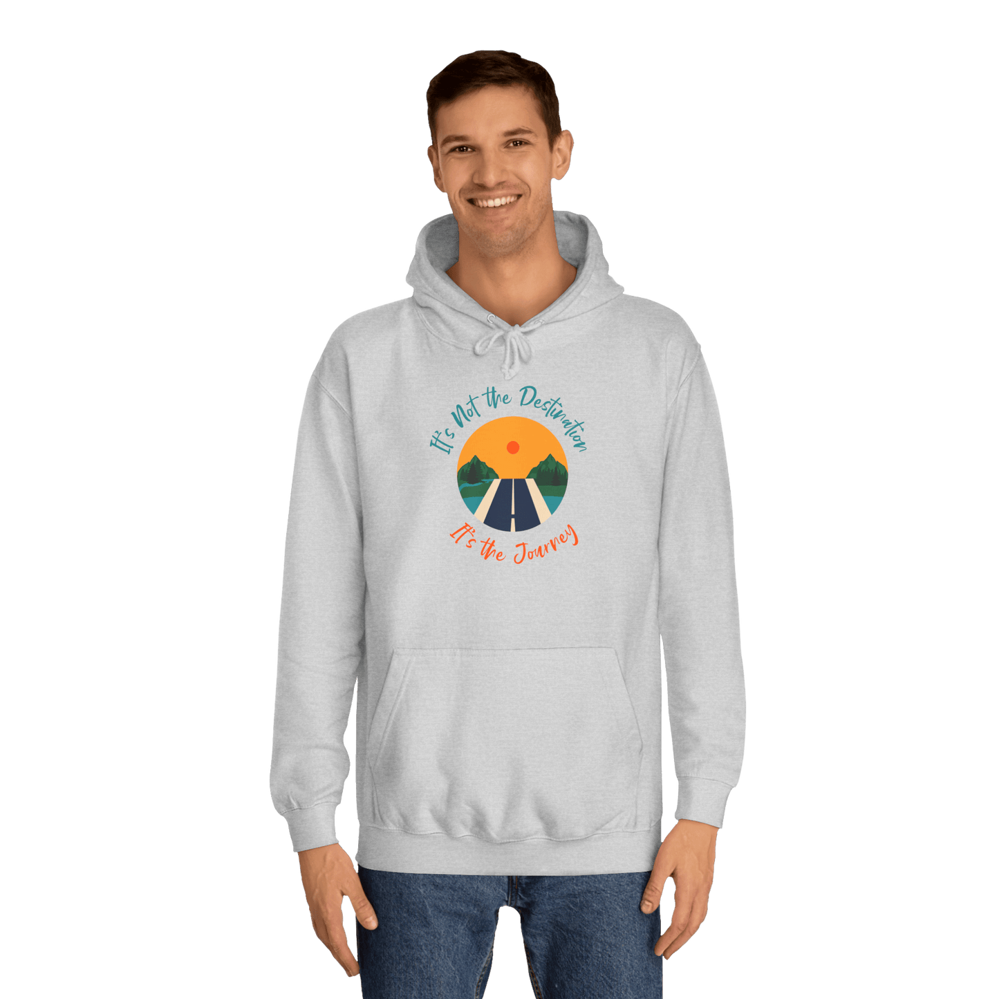 Custom College Hoodie – Add Your Photos, Text & Emojis Your Way featuring a design about life's journey.