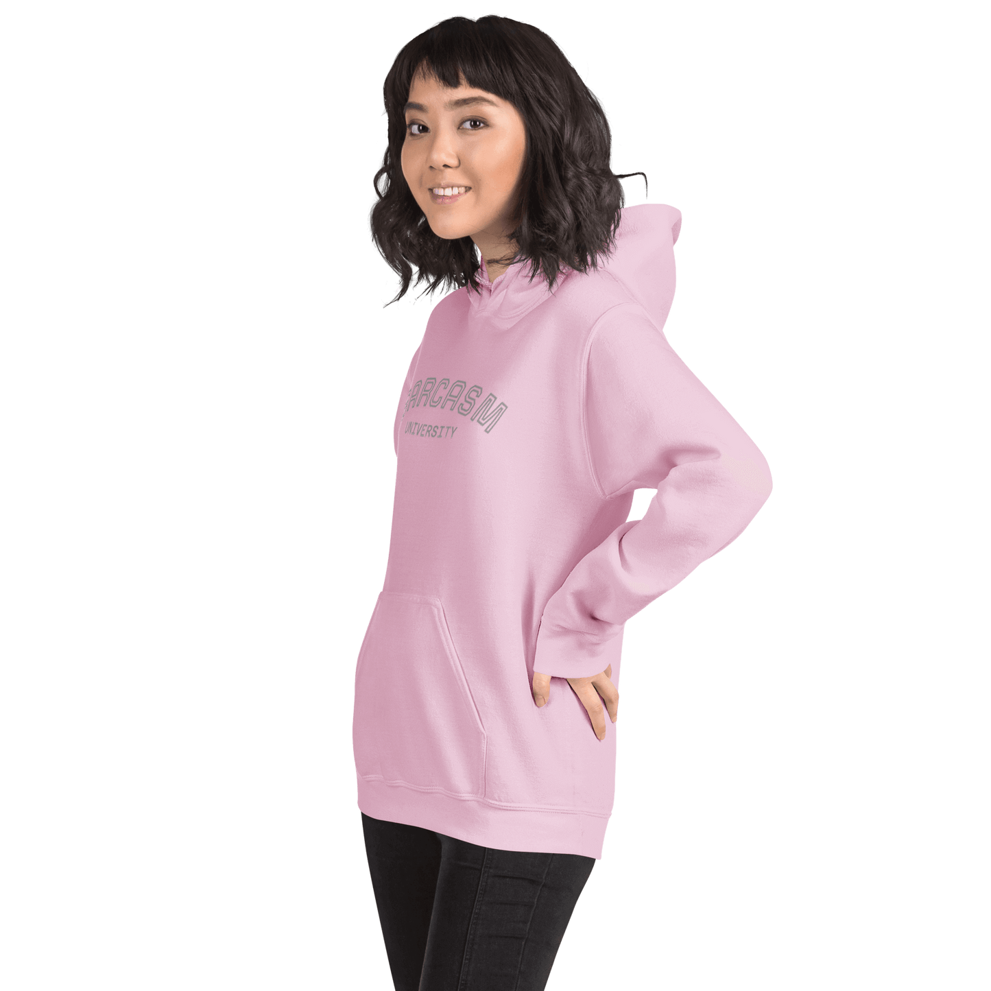 Custom College Hoodie – Your Mantra, Your Mood in pink, perfect for comfort during stressful college nights.