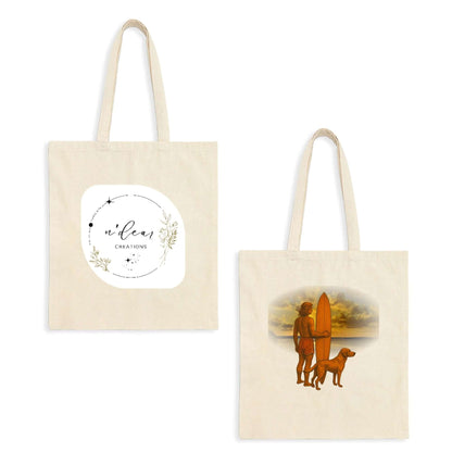 Custom Double-Sided Cotton Canvas Tote – Upload Two Designs featuring unique artwork on both sides.