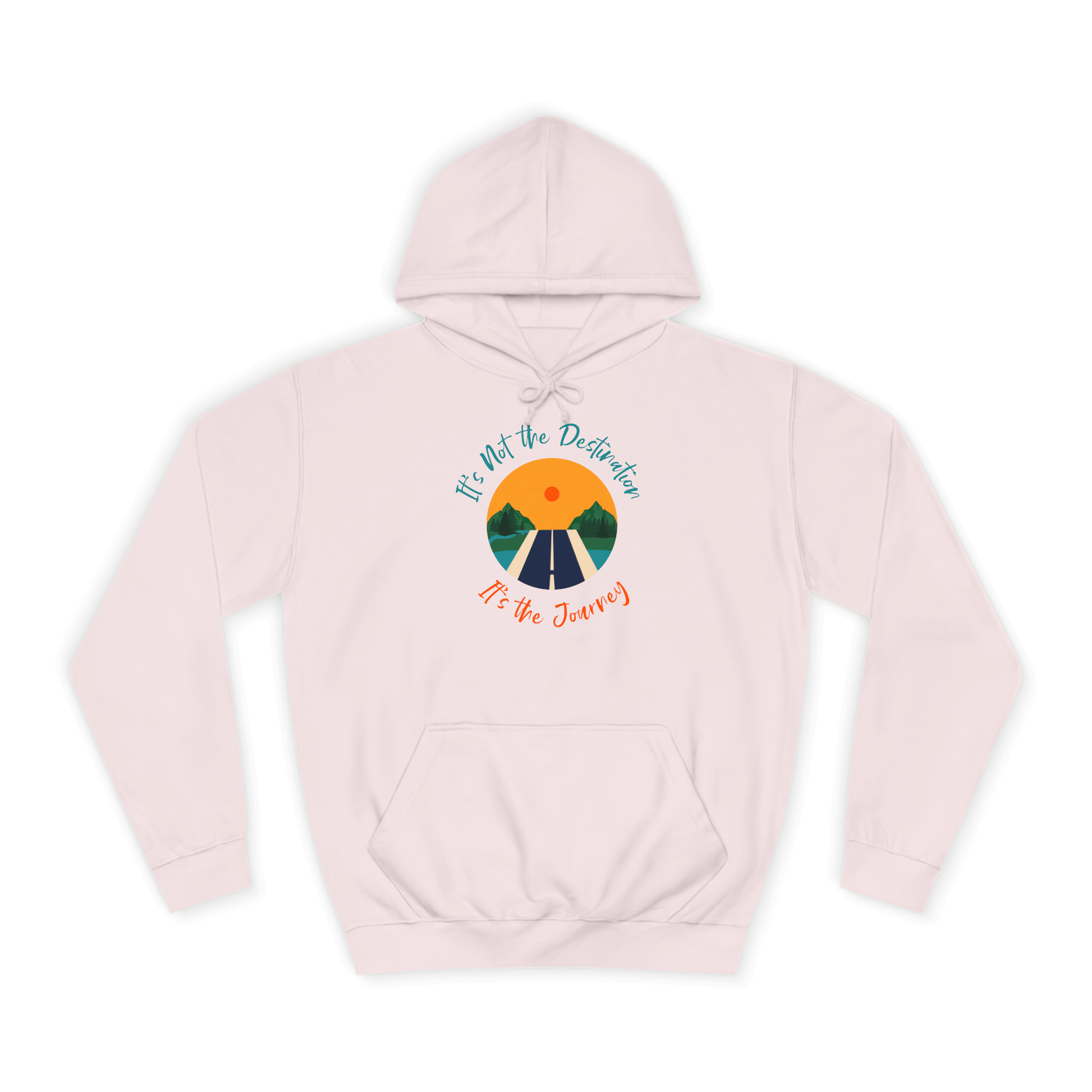 Custom College Hoodie – Add Your Photos, Text & Emojis Your Way in pastel pink with a motivational design.