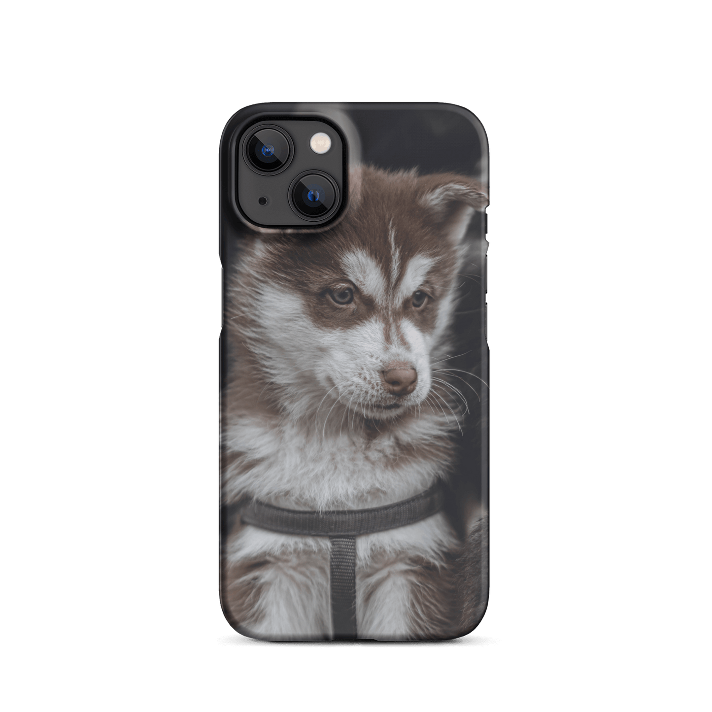 Custom iPhone Case with Your Pics: Snap Your Style featuring a cute husky puppy design.