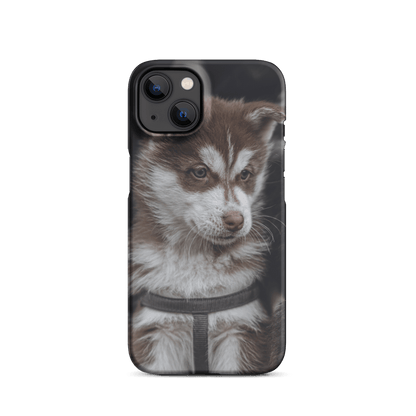Custom iPhone Case with Your Pics: Snap Your Style featuring a cute husky puppy design.
