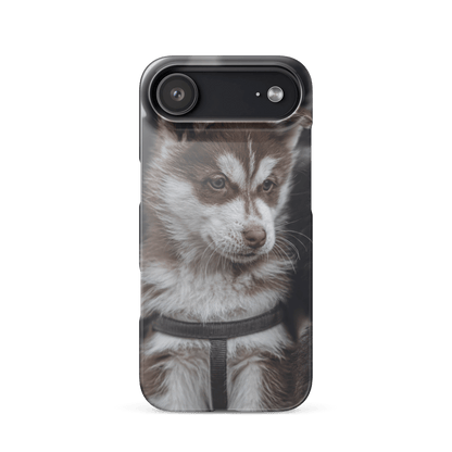 Custom iPhone Case with Your Pics: Snap Your Style featuring a cute puppy image for personalized style.