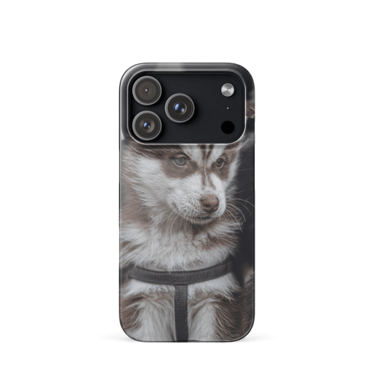 Custom iPhone Case with Your Pics: Snap Your Style featuring a dog's portrait for personalized protection.