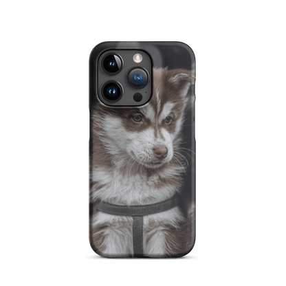Custom iPhone Case with Your Pics: Snap Your Style featuring a cute husky puppy.