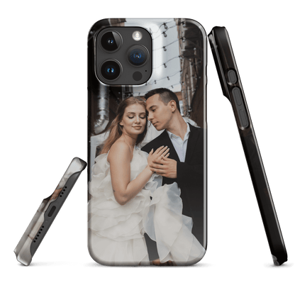 Custom iPhone Case with Your Pics: Snap Your Style featuring a couple in a loving embrace.