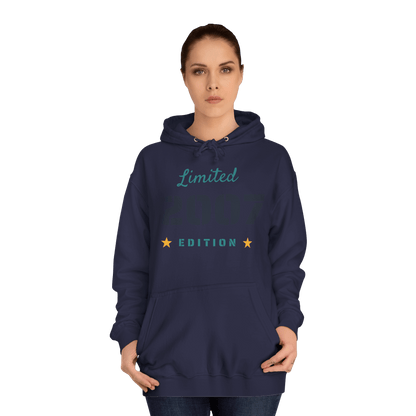 Custom College Hoodie – Add Your Photos, Text & Emojis Your Way on a stylish navy blue background.